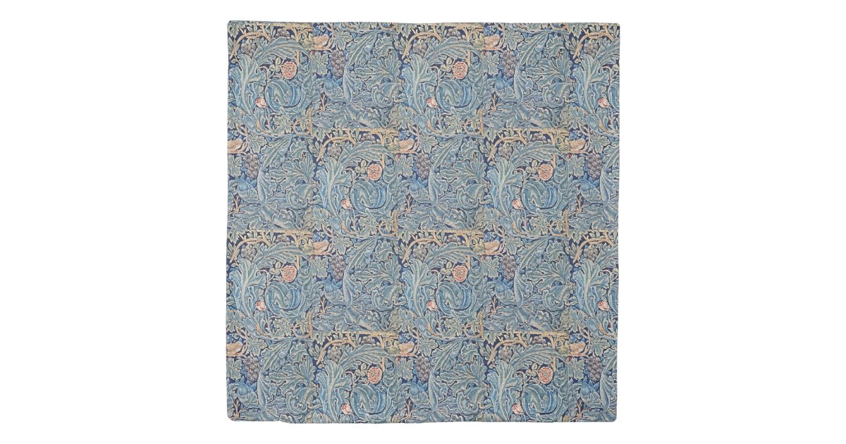 William Morris Beautiful Floral Pattern Blue Pink Duvet Cover | Zazzle