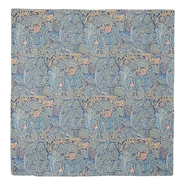 William Morris Beautiful Floral Pattern Blue Pink Duvet Cover | Zazzle