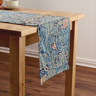 William Morris Beautiful Floral Pattern Blue Pink Long Table Runner