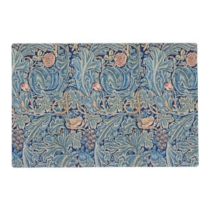 William Morris Beautiful Floral Pattern Blue Pink  Placemat