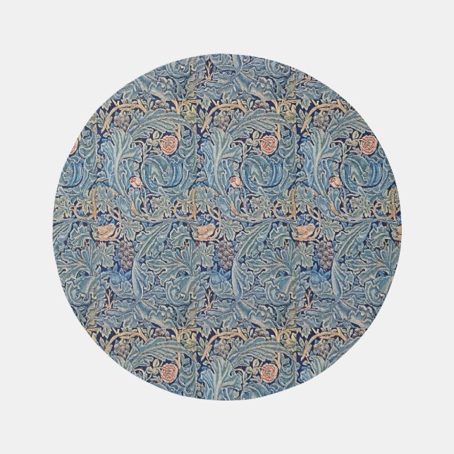 William Morris Beautiful Floral Pattern Blue Pink  Rug (Front)