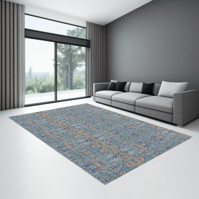 William Morris Beautiful Floral Pattern Blue Pink  Rug (Insitu (Indoor 3))