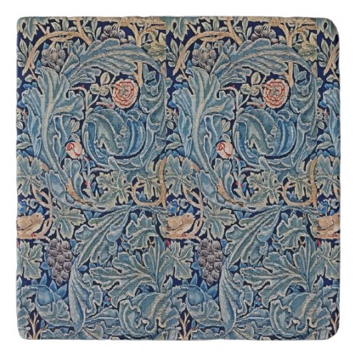 William Morris Beautiful Floral Pattern Blue Pink  Trivet