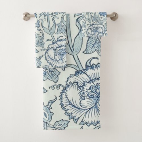 William Morris Beautiful floral pattern bluerose Bath Towel Set