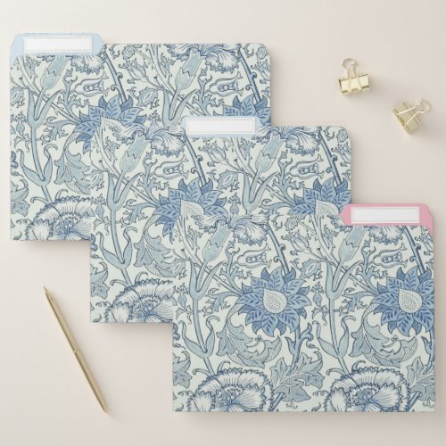 William Morris Beautiful floral pattern bluerose File Folder