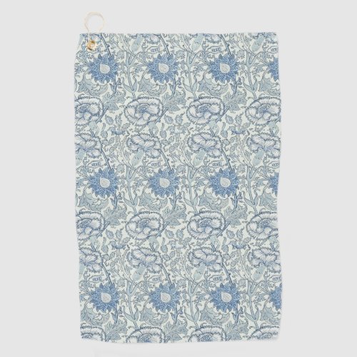 William Morris Beautiful floral pattern bluerose Golf Towel