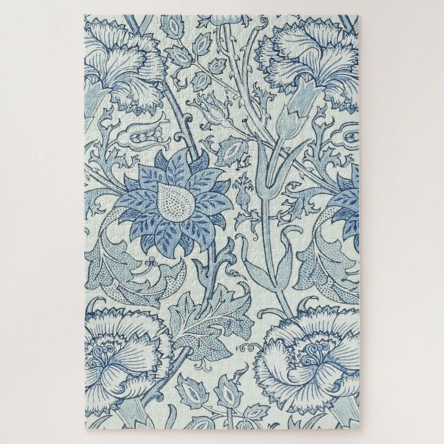 William Morris Beautiful floral pattern, blue,rose Jigsaw Puzzle (Vertical)