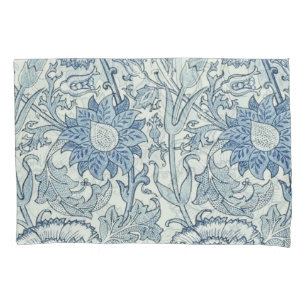 William Morris Beautiful floral pattern, blue,rose Pillow Case