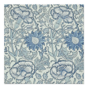 William Morris Beautiful floral pattern, blue,rose Poster