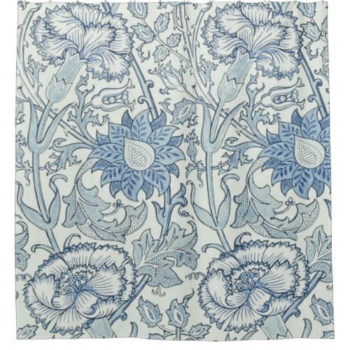 William Morris Beautiful floral pattern bluerose Shower Curtain