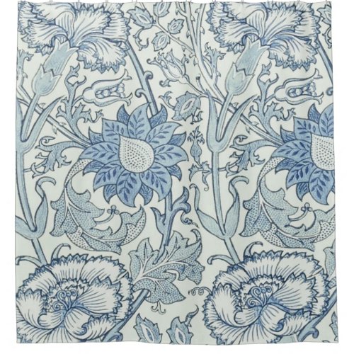 William Morris Beautiful floral pattern bluerose Shower Curtain