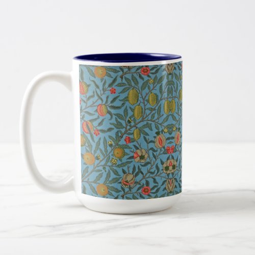 William Morris Beautiful Foliage Colorful Fruits Two_Tone Coffee Mug