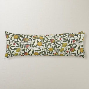 William Morris Beautiful Fruit Foliage Flowers Red Body Pillow