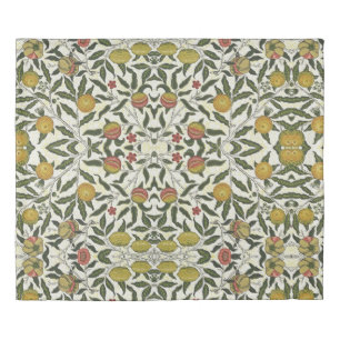 William Morris Beautiful Fruit Foliage Flowers Red Duvet Cover