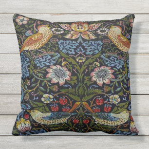 William Morris beautiful pattern, art nouveau, vin Outdoor Pillow