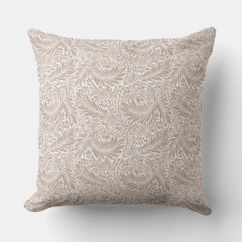 William Morris Beige Larkspur Pattern Throw Pillow by encore_arts at Zazzle