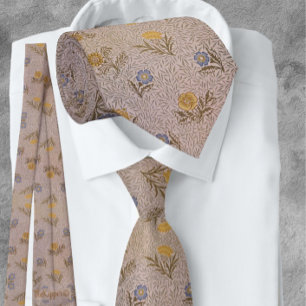 William * Morris Beige Powdered Flowers Neck Tie