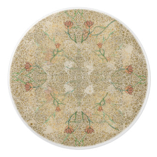 William * Morris Beige Vintage Tulip II Ceramic Knob