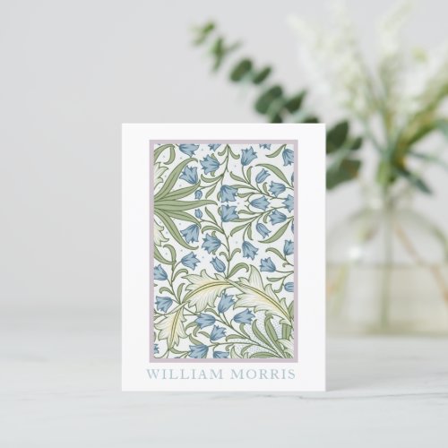 William Morris _ Bellflowers Blue  Green Floral Postcard