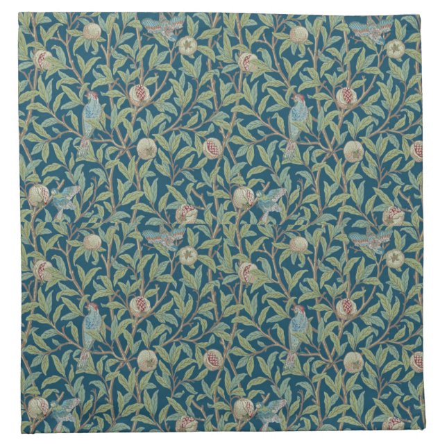 William Morris "Bird and Pomegranate"  Cloth Napkin (Front)