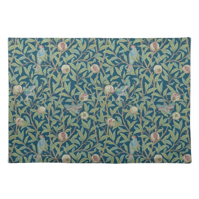 William Morris "Bird and Pomegranate"  Cloth Placemat (Front)