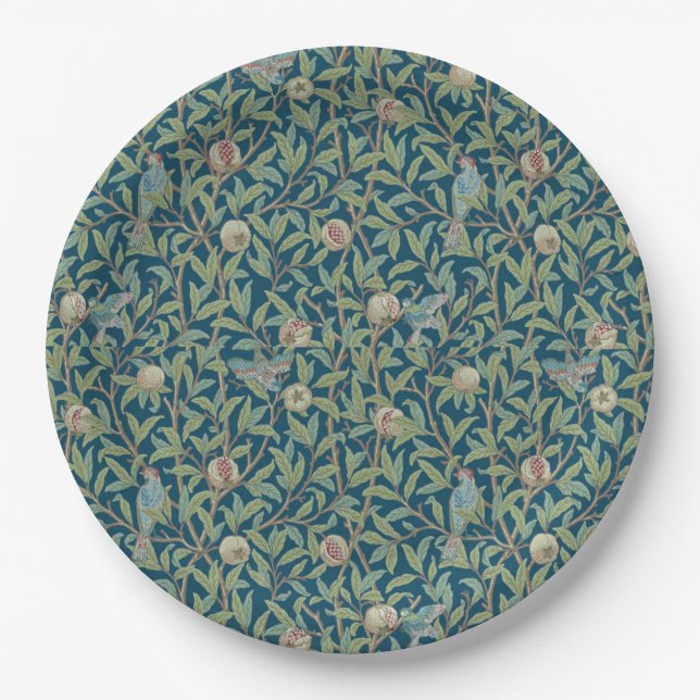 William Morris "Bird and Pomegranate"  Paper Plates (Front)