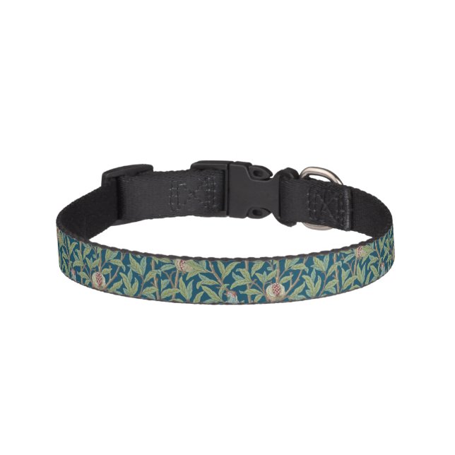 William Morris Bird and Pomegranate Pet Collar (Front)