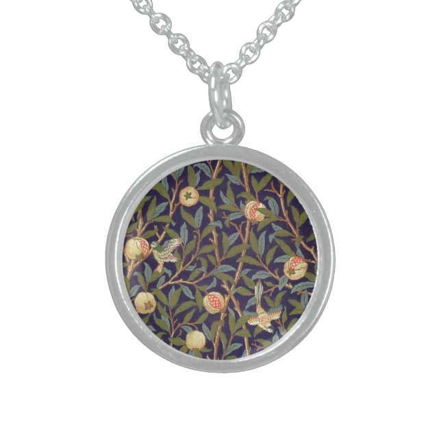William Morris Bird And Pomegranate Sterling Silver Necklace (Front)