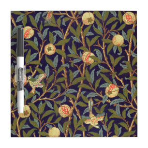 William Morris Bird And Pomegranate Vintage Art Dry Erase Board