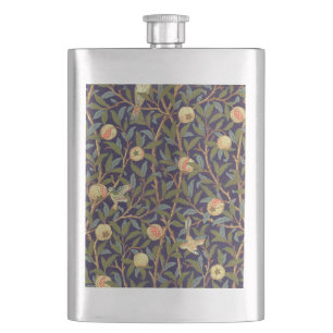 William Morris Bird And Pomegranate Vintage Art Flask