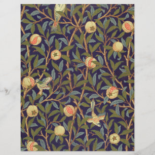 William Morris Bird And Pomegranate Vintage Art Flyer
