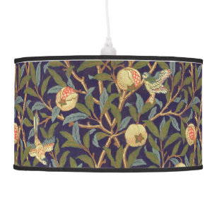 William Morris Bird And Pomegranate Vintage Art Hanging Lamp