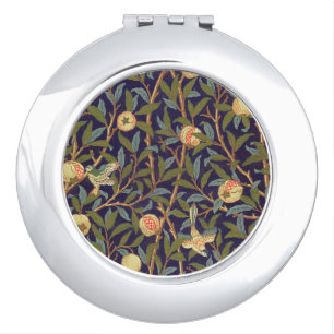 William Morris Bird And Pomegranate Vintage Art Makeup Mirror