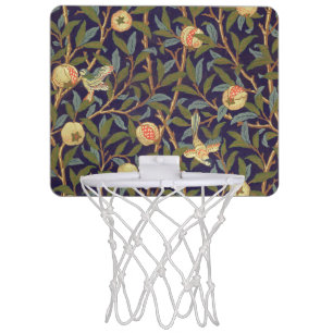William Morris Bird And Pomegranate Vintage Art Mini Basketball Hoop