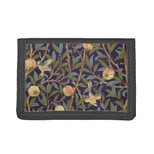William Morris Bird And Pomegranate Vintage Art Tri-fold Wallet