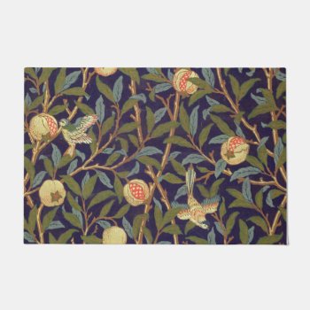 William Morris Bird And Pomegranate Vintage Floral Doormat by artfoxx at Zazzle