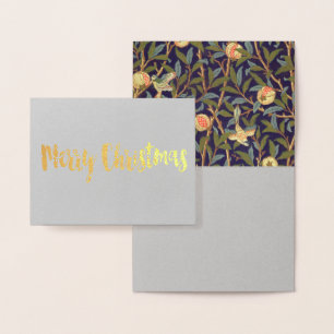 William Morris Bird And Pomegranate Vintage Floral Foil Card