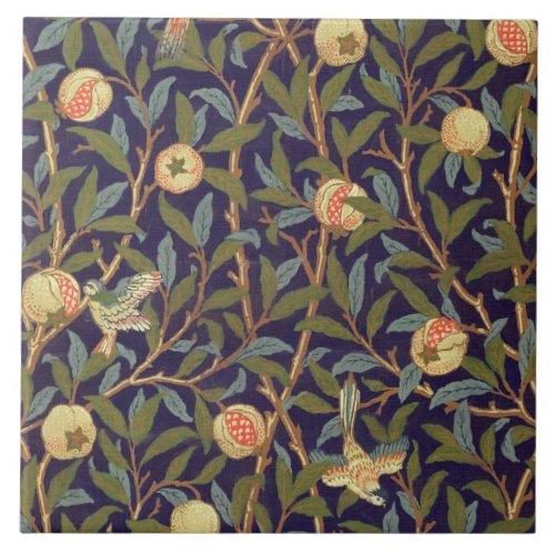 William Morris Bird And Pomegranate Vintage Floral Tile