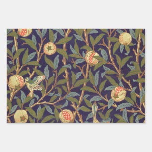 William Morris Bird And Pomegranate Vintage Floral Wrapping Paper Sheets
