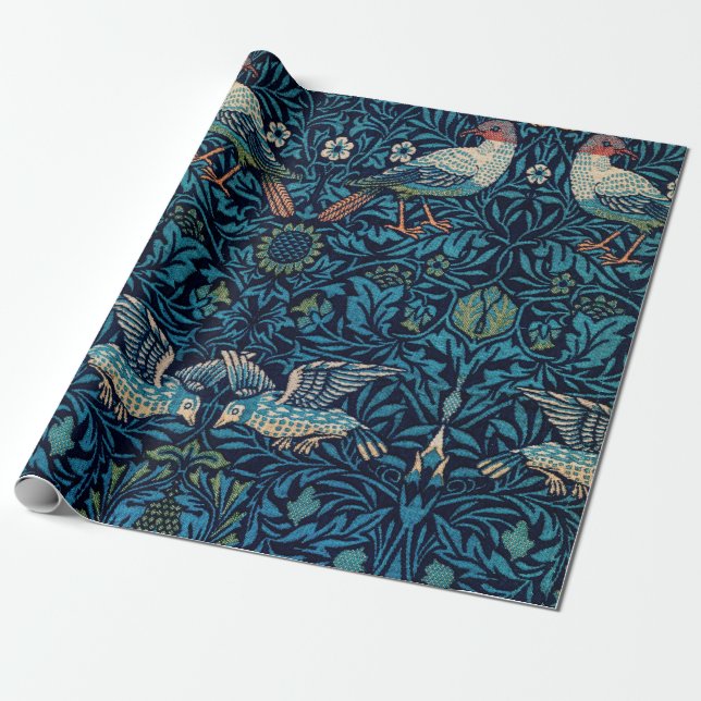 William Morris bird art Wrapping Paper (Unrolled)