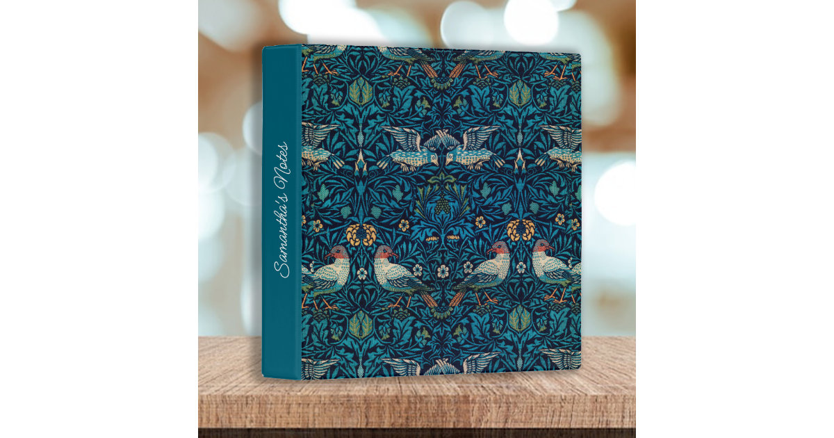 William Morris Birds 3 Ring Binder | Zazzle