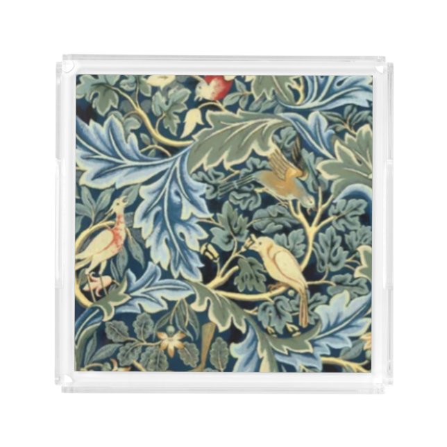 William Morris Birds and Acanthus Acrylic Tray (Front)