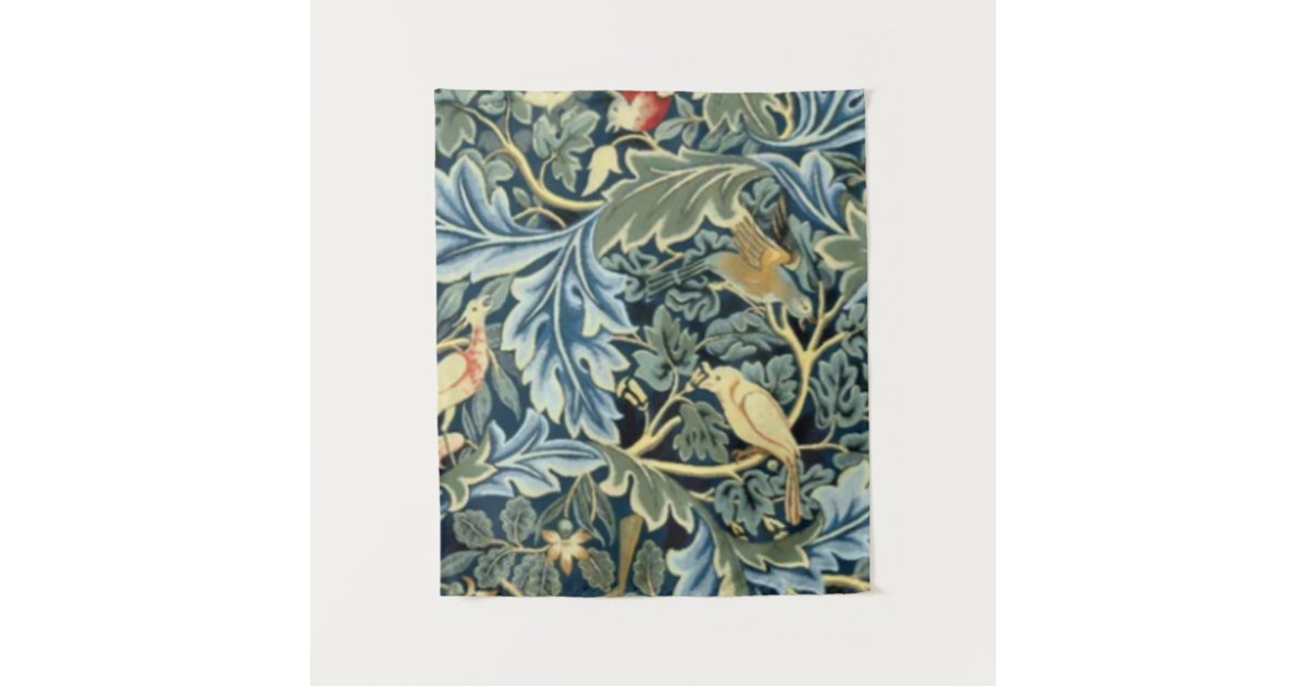 William Morris Birds and Acanthus Tapestry | Zazzle