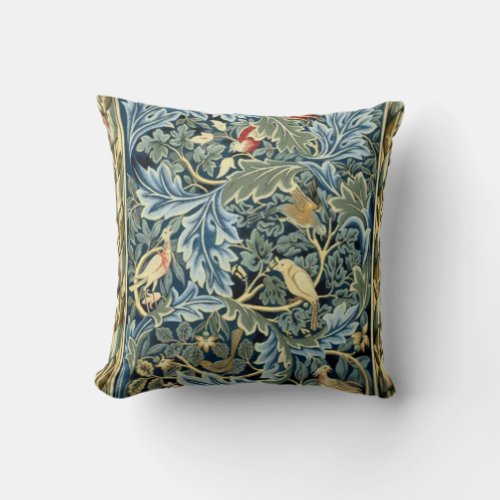 William Morris Birds and Acanthus Throw Pillow