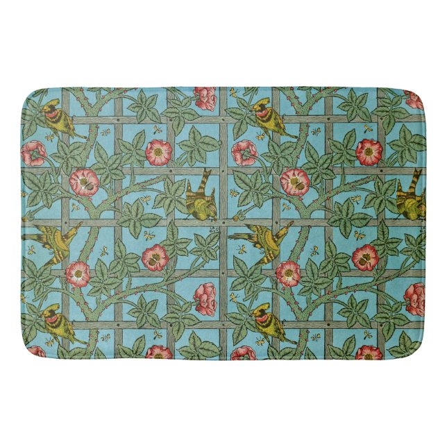 William Morris Birds and Flowers Bath Mat (Front)