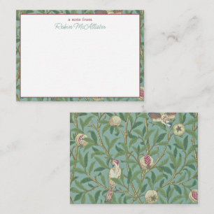 William Morris, Birds and Pommegrenates - Green Note Card