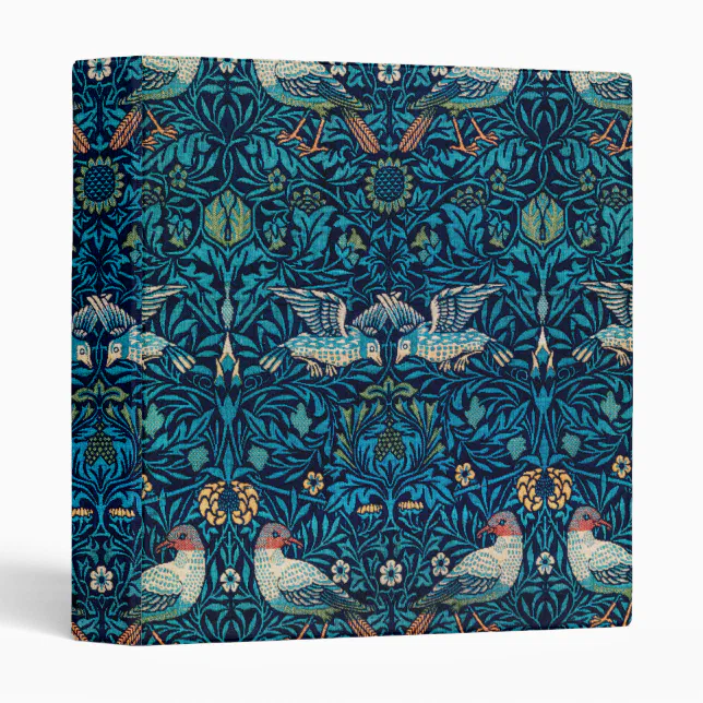 William Morris Birds Art Nouveau Floral Pattern 3 Ring Binder | Zazzle