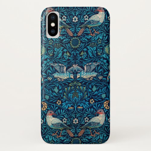William Morris Birds Art Nouveau Floral Pattern iPhone XS Case
