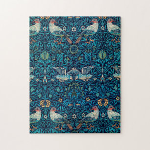 William Morris Birds Art Nouveau Floral Pattern Jigsaw Puzzle