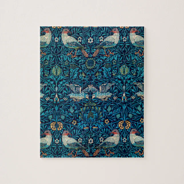 William Morris Birds Art Nouveau Floral Pattern Jigsaw Puzzle | Zazzle